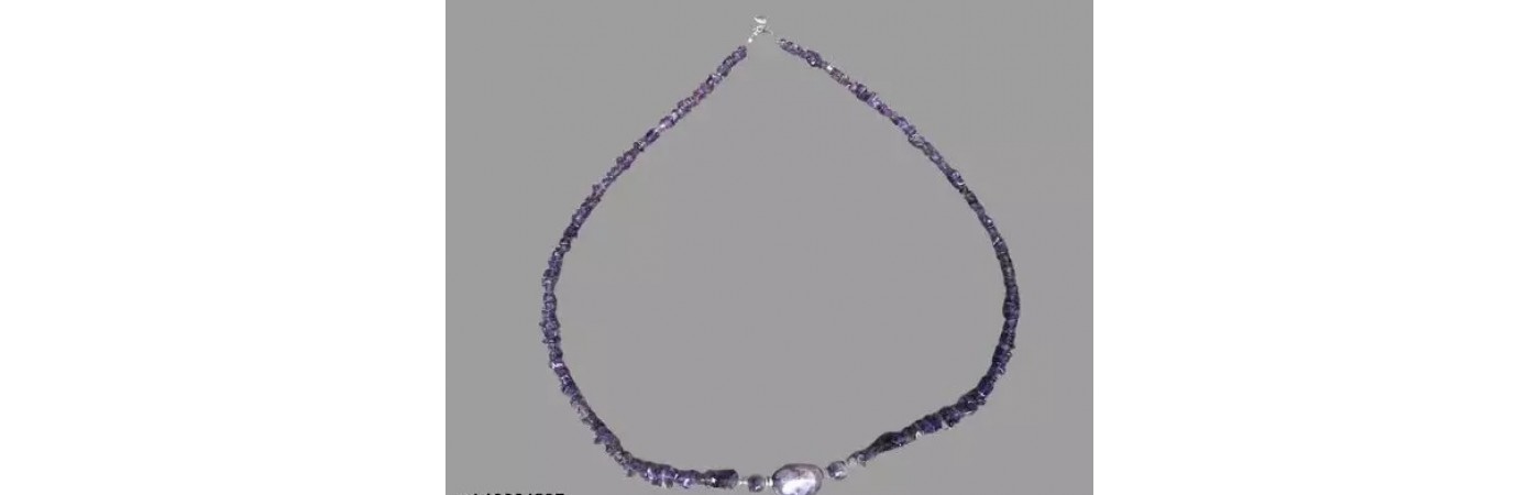 Vintage Amethyst Chip Necklace with Screw Clasp ~ Purple Choker